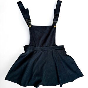 Source Unknown Black Mini Overalls Dress with Adjustable Straps